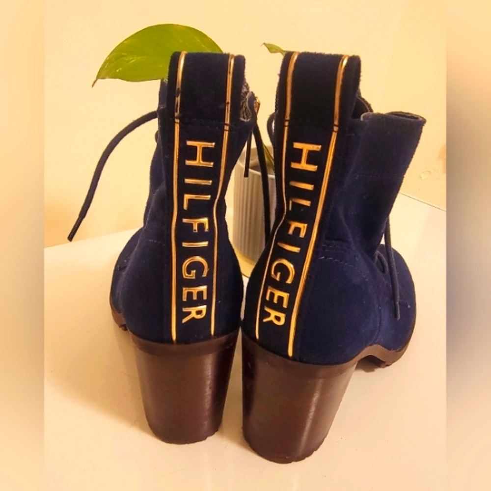 Tommy Hilfiger Navy Blue Suede Combat Boot